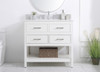 36 Inch Single Bathroom Vanity In White With Backsplash (VF19036WH-BS)