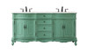 72 Inch Double Bathroom Vanity In Vintage Mint (VF10172DVM)