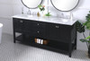 72 In. Double Sink Bathroom Vanity Set In Black (VF27072BK)