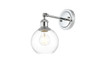 Elegant Furniture and Lighting Kai 1 Light Chrome And Clear Bath Sconce (LD7325W6CH)