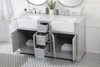 60 Inch Double Bathroom Vanity In Grey (VF60260DGR)