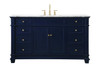 Elegant Furniture and Lighting 60 Inch Single Bathroom Vanity Set In Blue (VF50060BL)
