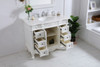 42 Inch Single Bathroom Vanity In Antique White With Ivory White Engineered Marble (VF38842AW-VW)