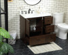 36 Inch Single Bathroom Vanity In Expresso With Backsplash (VF2836EX-BS)