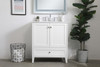 30 Inch Single Bathroom Vanity In White (VF18030WH)