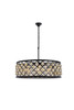 Madison 8 Light Matte Black Chandelier Golden Teak (Smoky) Royal Cut Crystal (1214D32MB-GT/RC)