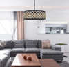 Elegant Furniture and Lighting Madison 8 Light Matte Black Chandelier Golden Teak (1214D32MB-GT/RC)