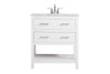 30 Inch Single Bathroom Vanity In White (VF90130WH)