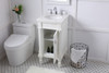 18 Inch Single Bathroom Vanity In Antique White With Ivory White Engineered Marble (VF13018AW-VW)