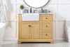 42 Inch Single Bathroom Vanity In Natural Wood With Backsplash (VF60242NW-BS)