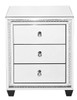 22 Inch Crystal Three Drawers End Table In Clear Mirror Finish (MF91012)