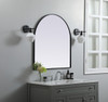 Metal Frame Arch Mirror 33X36 Inch In Black (MR1A3336BLK)