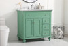 36 Inch Single Bathroom Vanity In Vintage Mint With Ivory White Engineered Marble (VF12336VM-VW)