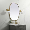 Metal Frame Oval Mirror 30X40 Inch In Brass (MR2B3040BRS)