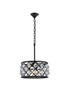 Elegant Furniture and Lighting Madison 4 Light Matte Black Pendant Clear Royal Cut Crystal (1214D16MB/RC)