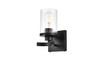 Saanvi 1 Light Black And Clear Bath Sconce (LD7316W5BLK)