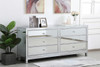 Reflexion 72 In. Mirrored Six Drawer Chest In Antique Silver (MF73672S)