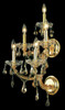 Maria Theresa 5 Light Gold Wall Sconce Golden Teak (Smoky) Royal Cut Crystal (2801W5G-GT/RC)