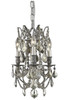 Rosalia 3 Light Pewter Pendant Golden Teak (Smoky) Royal Cut Crystal (9203D13PW-GT/RC)