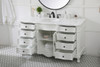 60 Inch Single Bathroom Vanity In Antique White With Ivory White Engineered Marble (VF10160AW-VW)