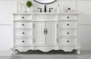 60 Inch Single Bathroom Vanity In Antique White With Ivory White Engineered Marble (VF10160AW-VW)