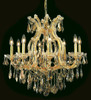 Maria Theresa 9 Light Gold Chandelier Golden Teak (Smoky) Royal Cut Crystal (2801D26G-GT/RC)