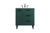 30 Inch Bathroom Vanity In Green (VF47030MGN)