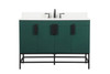 Elegant Furniture and Lighting 48 Inch Single Bathroom Vanity In Green With Backsplash (VF48848MGN-BS)