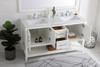 60 Inch Double Bathroom Vanity In White (VF16060DWH)