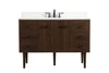 Elegant Furniture and Lighting 48 Inch Single Bathroom Vanity In Walnut With Backsplash (VF48048MWT-BS)