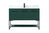 Elegant Furniture and Lighting 48 Inch Single Bathroom Vanity In Green With Backsplash (VF42548MGN-BS)
