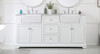 72 Inch Double Bathroom Vanity In White (VF60272DWH)