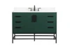 Elegant Furniture and Lighting 48 Inch Single Bathroom Vanity In Green With Backsplash (VF488W48MGN-BS)
