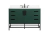 Elegant Furniture and Lighting 48 Inch Single Bathroom Vanity In Green With Backsplash (VF488W48MGN-BS)
