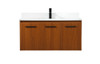 Elegant Furniture and Lighting 40 Inch Single Bathroom Vanity In Teak With Backsplash (VF44540MTK-BS)