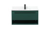36 Inch Single Bathroom Vanity In Green With Backsplash (VF43536MGN-BS)