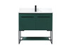 36 Inch Single Bathroom Vanity In Green With Backsplash (VF42536MGN-BS)
