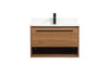 30 Inch Single Bathroom Vanity In Walnut Brown With Backsplash (VF43530WB-BS)