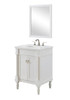 24 Inch Single Bathroom Vanity In Antique White With Ivory White Engineered Marble (VF13024AW-VW)