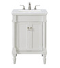 24 Inch Single Bathroom Vanity In Antique White With Ivory White Engineered Marble (VF13024AW-VW)