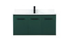 40 Inch Single Bathroom Vanity In Green With Backsplash (VF44540MGN-BS)