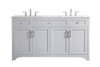 60 Inch Double Bathroom Vanity In Grey (VF17060DGR)