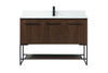 48 Inch Single Bathroom Vanity In Walnut With Backsplash (VF42548MWT-BS)