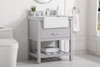 30 Inch Single Bathroom Vanity In Grey With Backsplash (VF60130GR-BS)