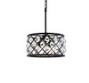 Elegant Furniture and Lighting Madison 4 Light Matte Black Pendant Clear Royal Cut Crystal (1213D16MB/RC)