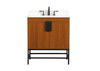 30 Inch Single Bathroom Vanity In Teak With Backsplash (VF48830MTK-BS)