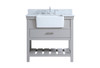 36 Inch Single Bathroom Vanity In Grey With Backsplash (VF60136GR-BS)
