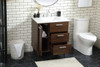 30 Inch Bathroom Vanity In Walnut With Backsplash (VF47030MWT-BS)