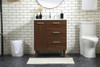 30 Inch Bathroom Vanity In Walnut With Backsplash (VF47030MWT-BS)