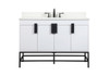 48 Inch Single Bathroom Vanity In White With Backsplash (VF48848MWH-BS)